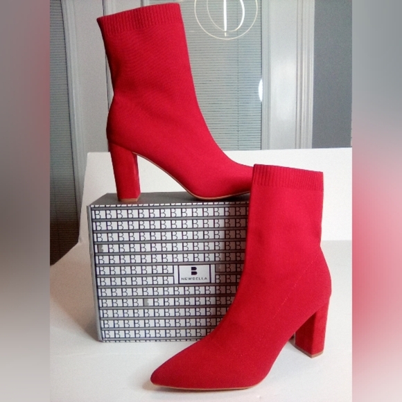 Women's Newbella Mousse Fit Knit Comfort Chunky Heel Ankle Boots. Sz.10 - Picture 16 of 16